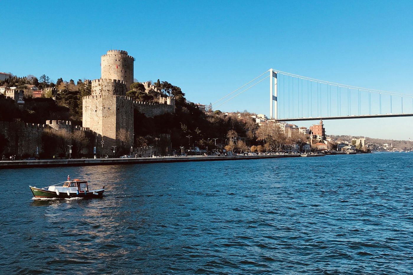 Rumeli Fortress on the Bosphorus with the bridge behind