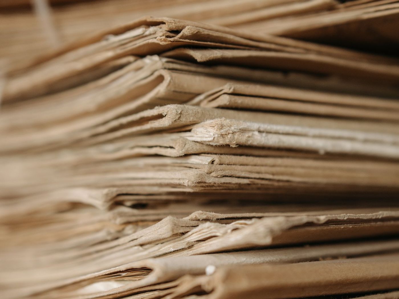 Stack of board sheets in close-up